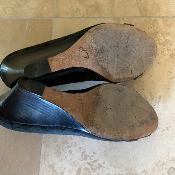 Coach Black Peep Toe Wedge Heel - Picture 5 of 9